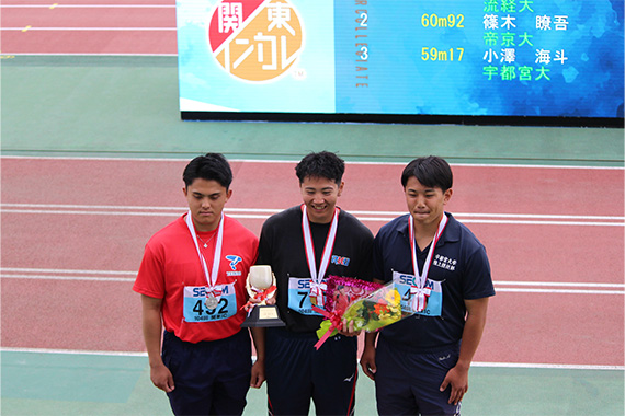 関東インカレに出場した陸上競技部がやり投げ種目で準優勝しました イメージ画像